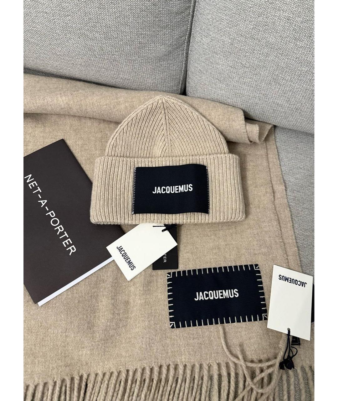 JACQUEMUS Бежевая шерстяная шапка, фото 5