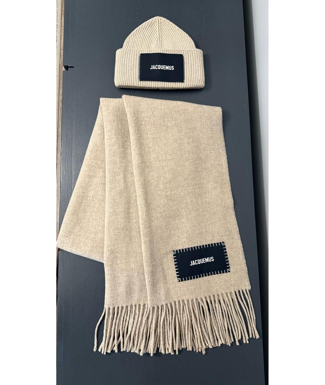 JACQUEMUS Бежевая шерстяная шапка, фото 9