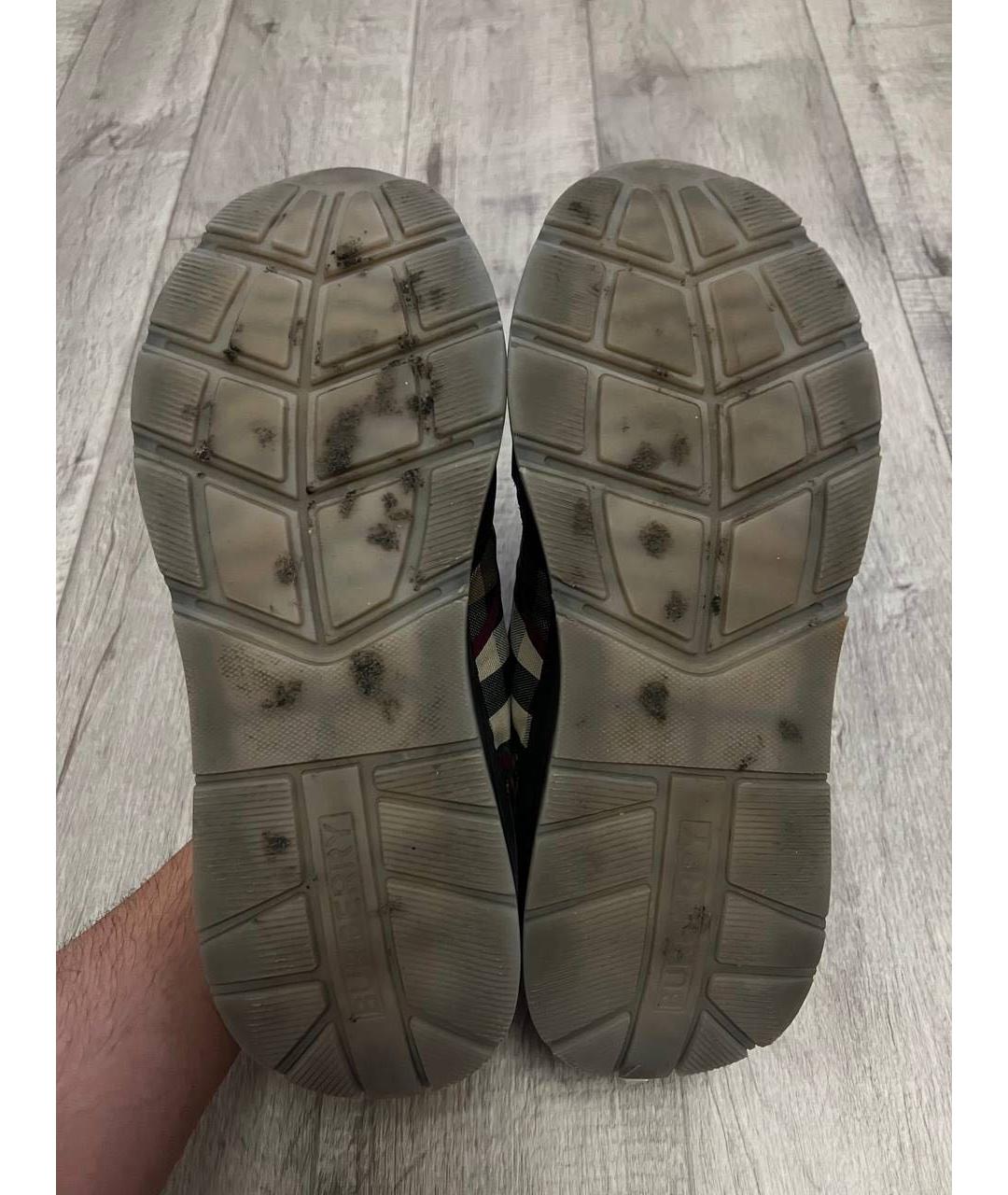 BURBERRY Бежевые текстильные низкие кроссовки / кеды, фото 7