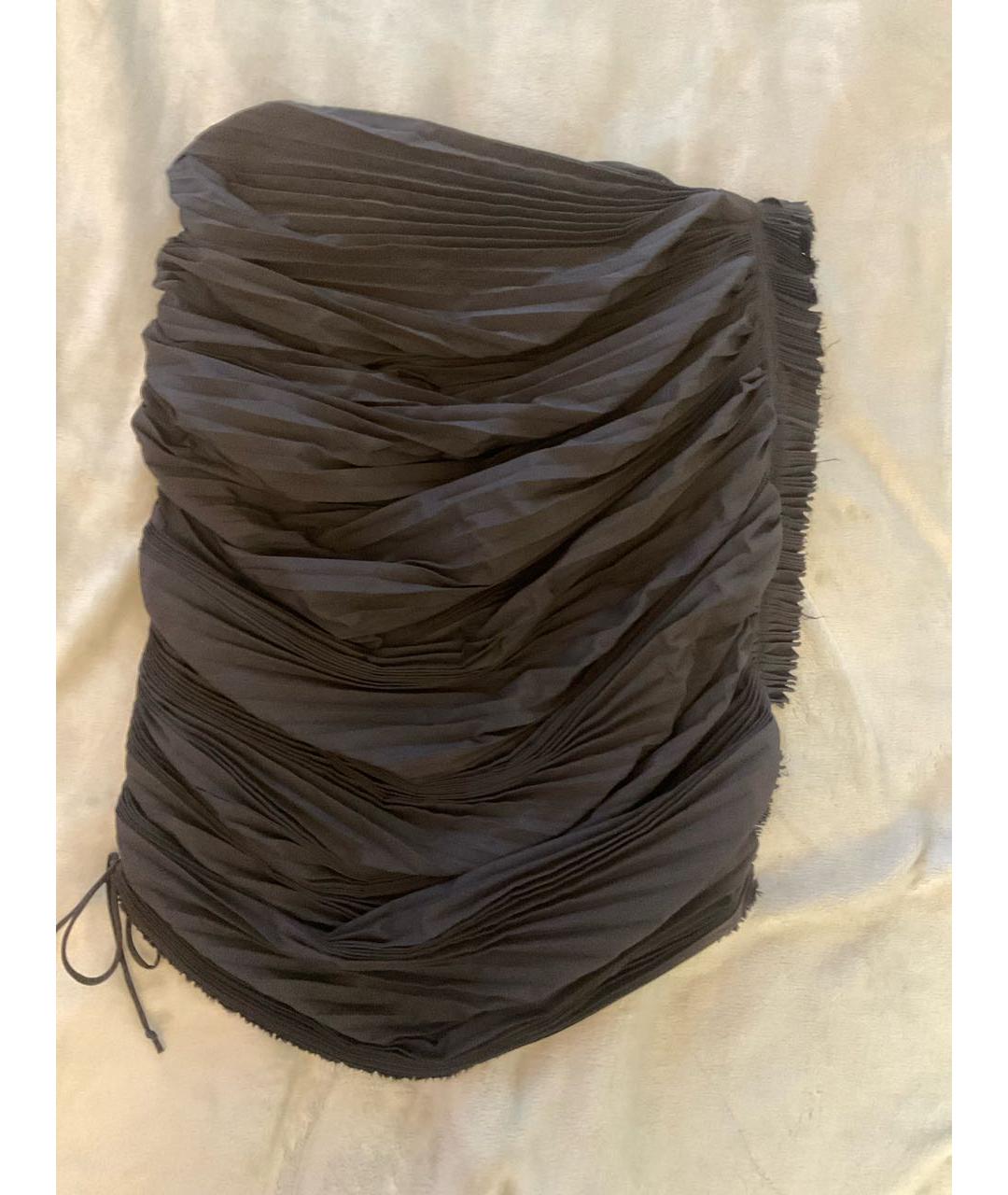 LANVIN Черная полиэстеровая юбка мини, фото 6