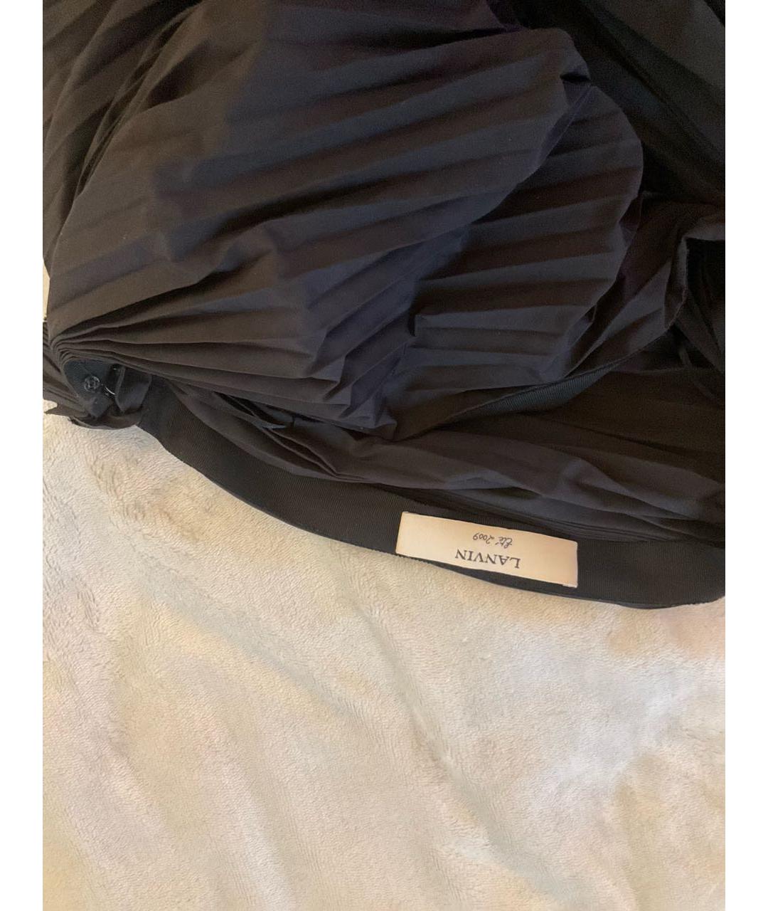 LANVIN Черная полиэстеровая юбка мини, фото 4