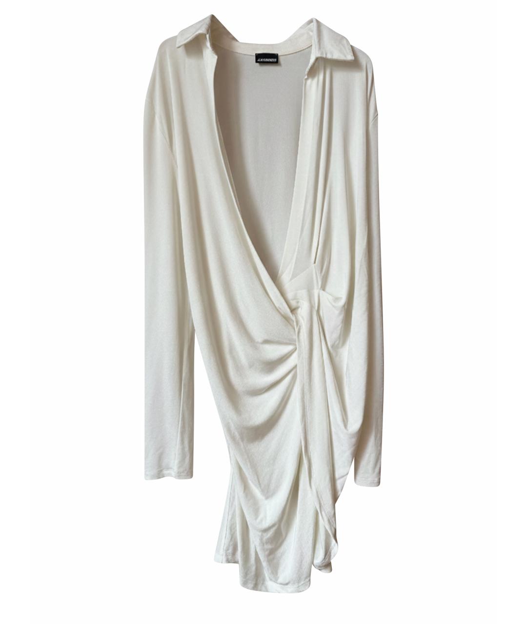 JACQUEMUS Белое вискозное вечернее платье, фото 1