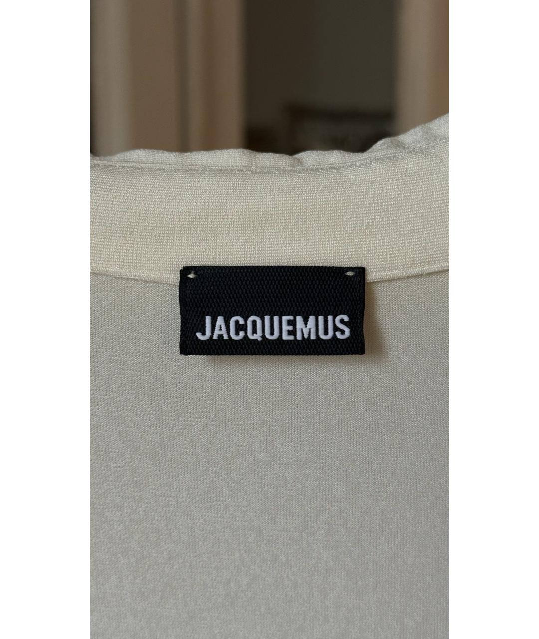 JACQUEMUS Белое вискозное вечернее платье, фото 3