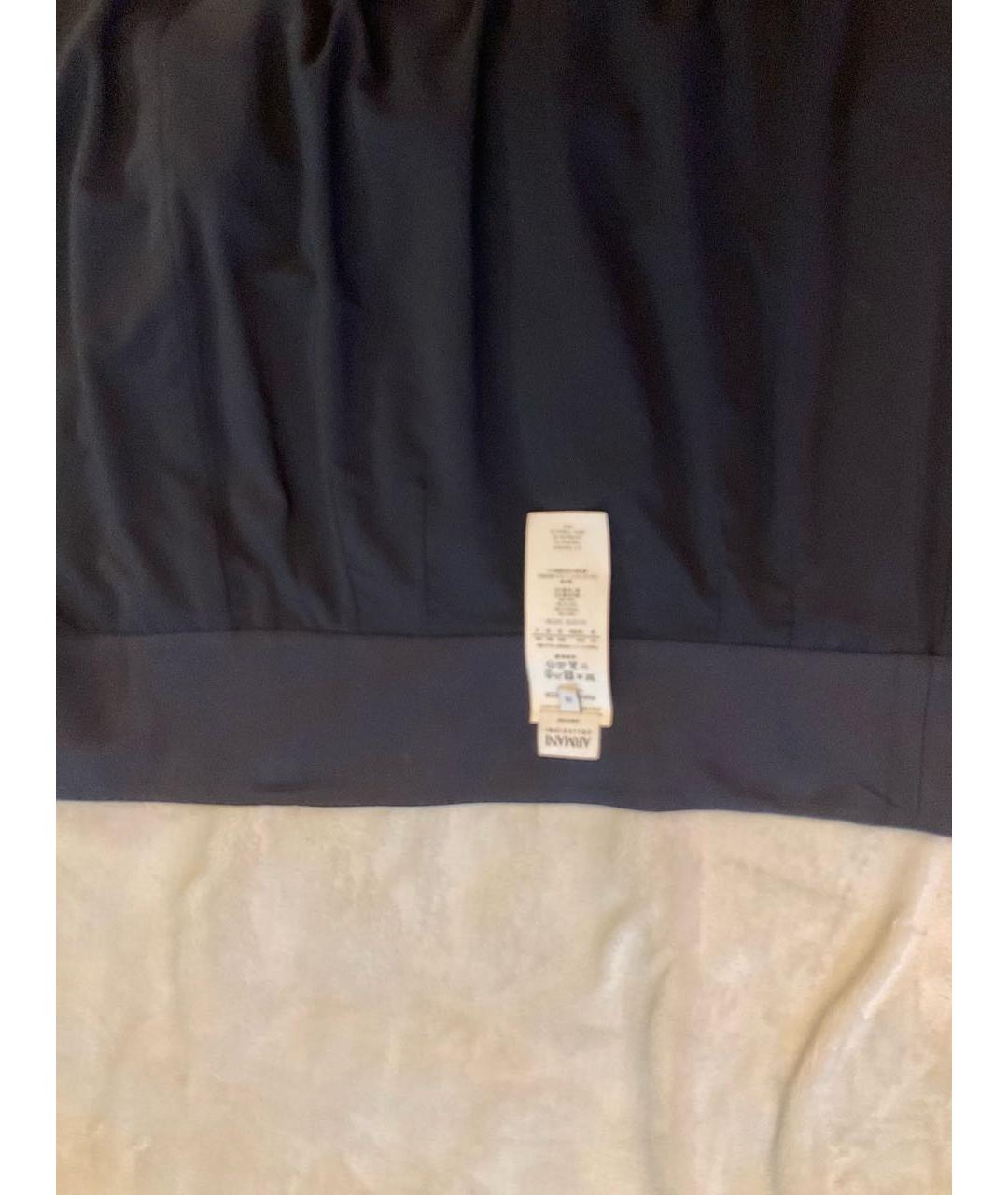 ARMANI COLLEZIONI Темно-синяя шерстяная юбка миди, фото 3