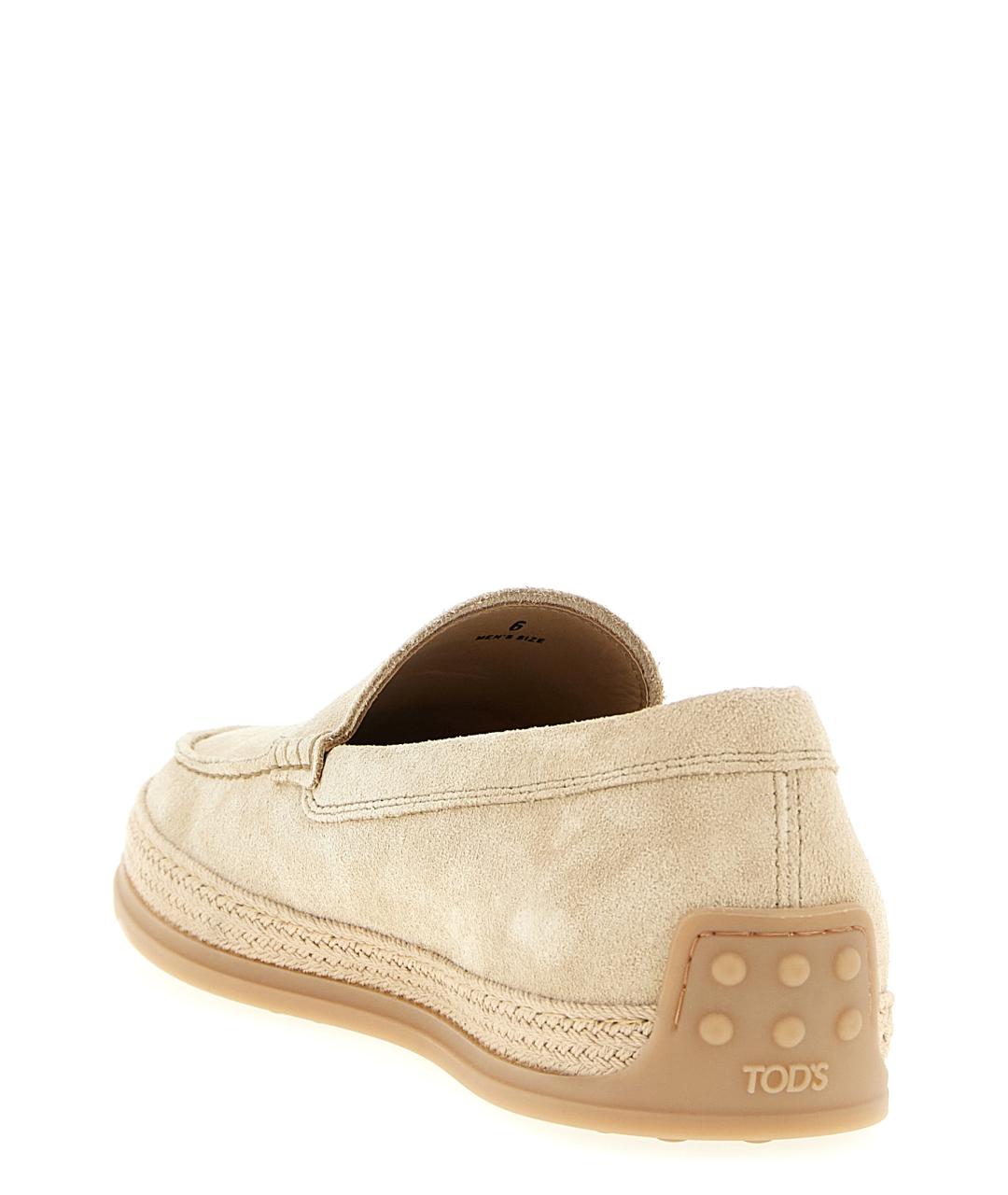 TOD'S Бежевые замшевые лоферы, фото 3