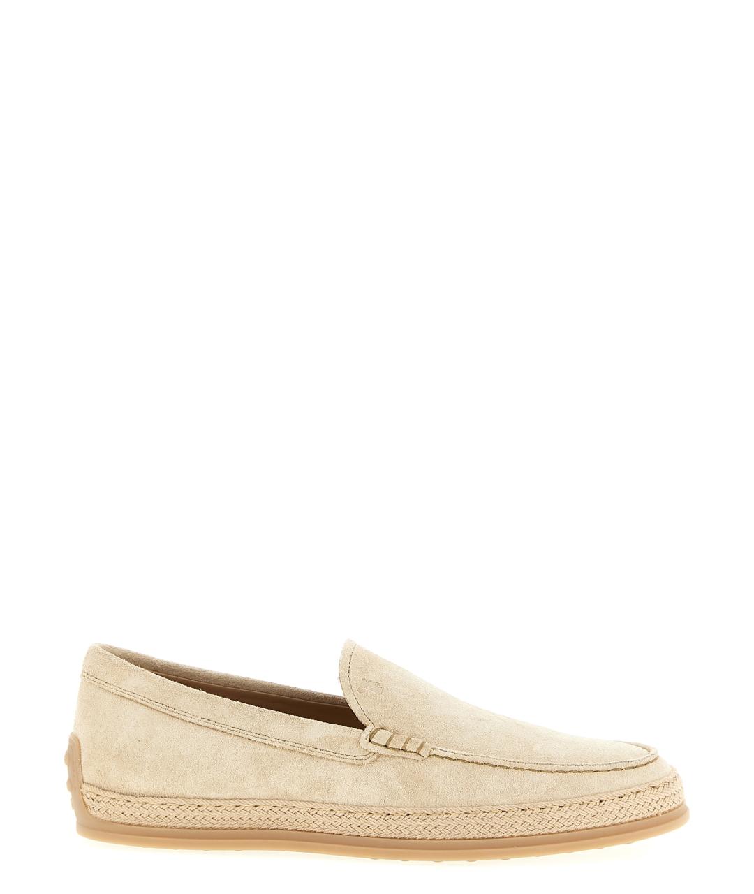 TOD'S Бежевые замшевые лоферы, фото 1