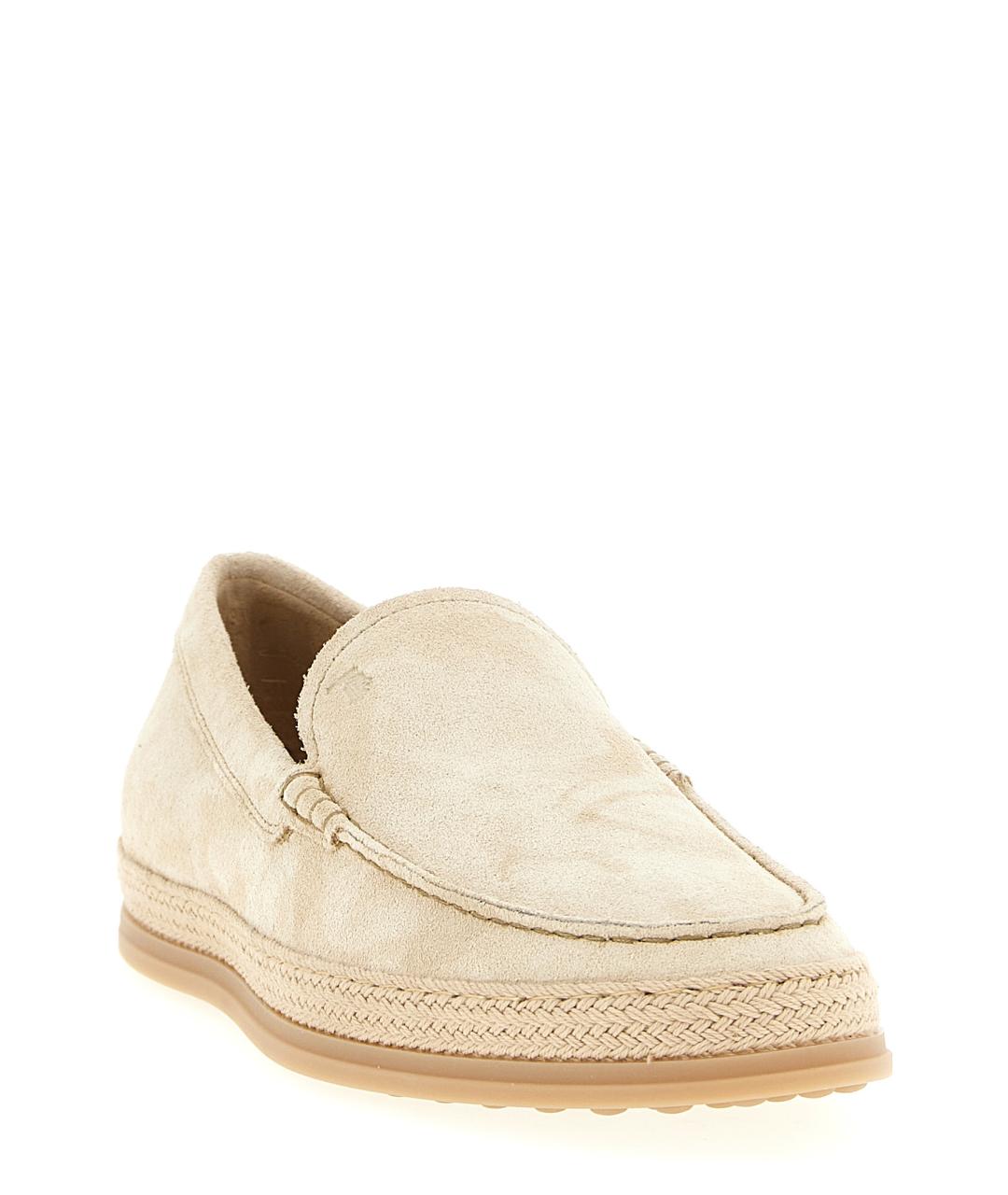 TOD'S Бежевые замшевые лоферы, фото 2