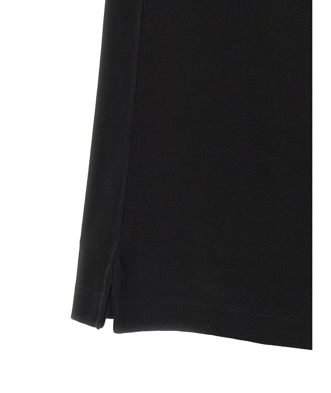 BURBERRY Черное хлопковое поло с коротким рукавом, фото 4