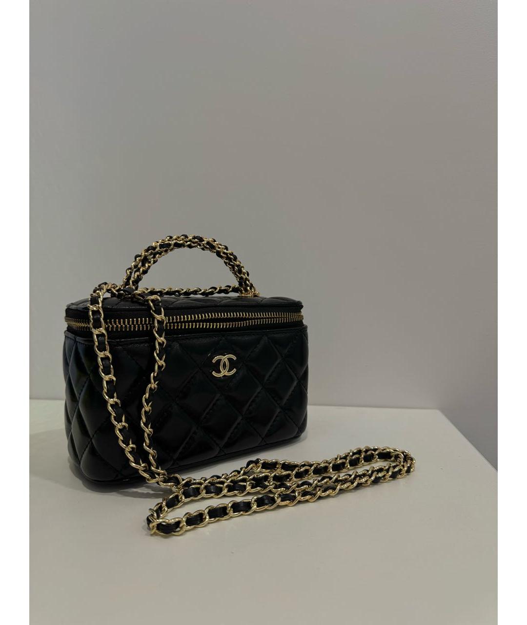 CHANEL Черная кожаная сумка через плечо, фото 5