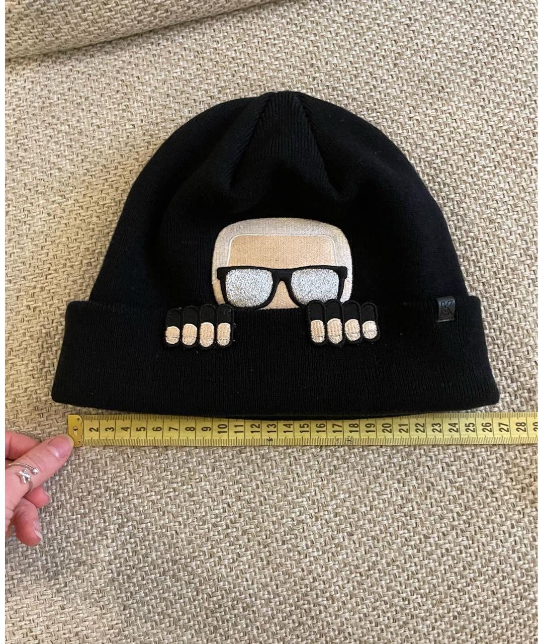 KARL LAGERFELD Черная шерстяная шапка, фото 3