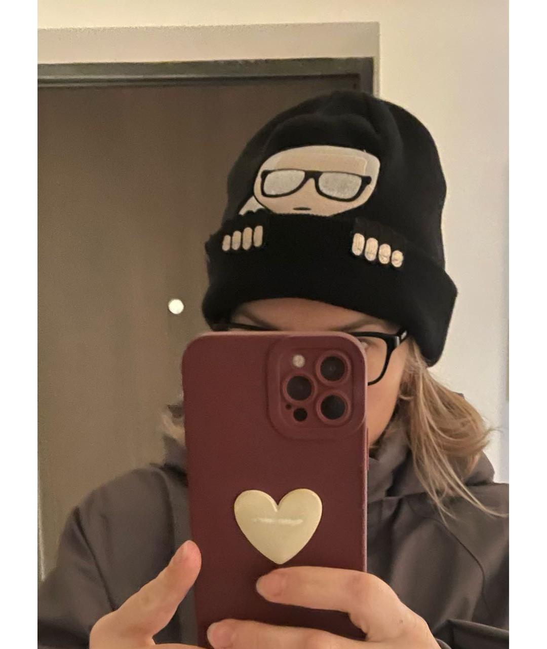 KARL LAGERFELD Черная шерстяная шапка, фото 4