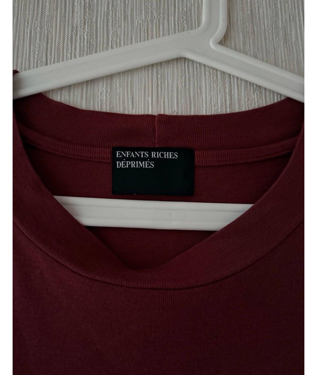 Enfants Riches Déprimés Бордовая хлопковая футболка, фото 3