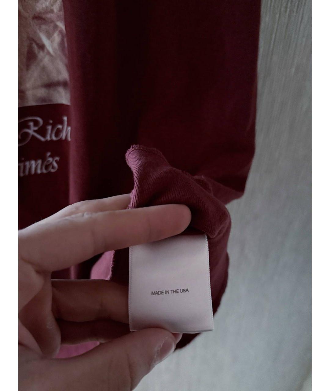 Enfants Riches Déprimés Бордовая хлопковая футболка, фото 7