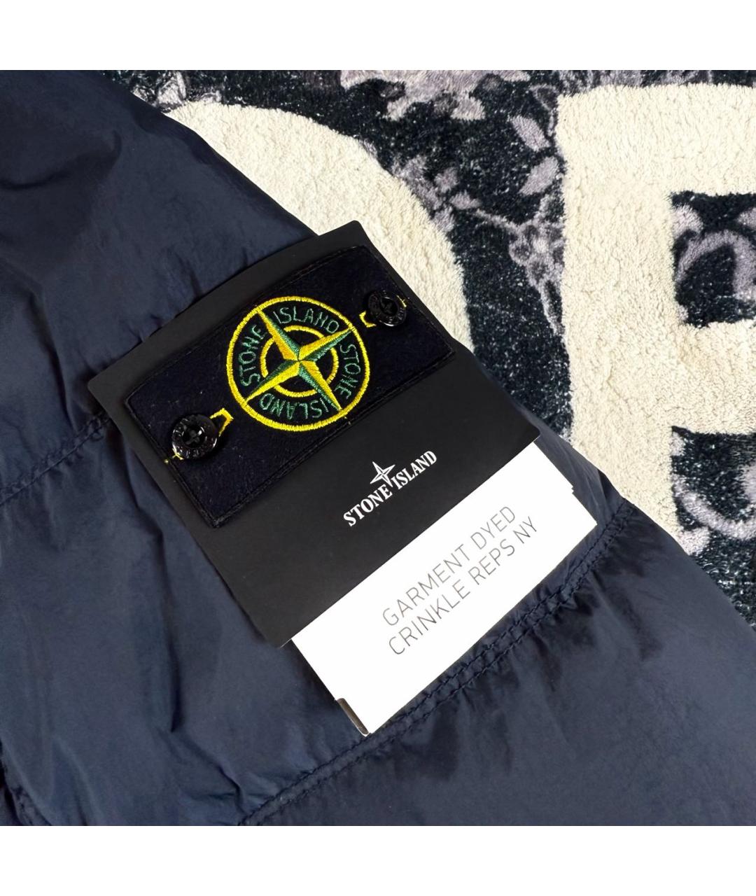 STONE ISLAND Темно-синий пуховик, фото 3