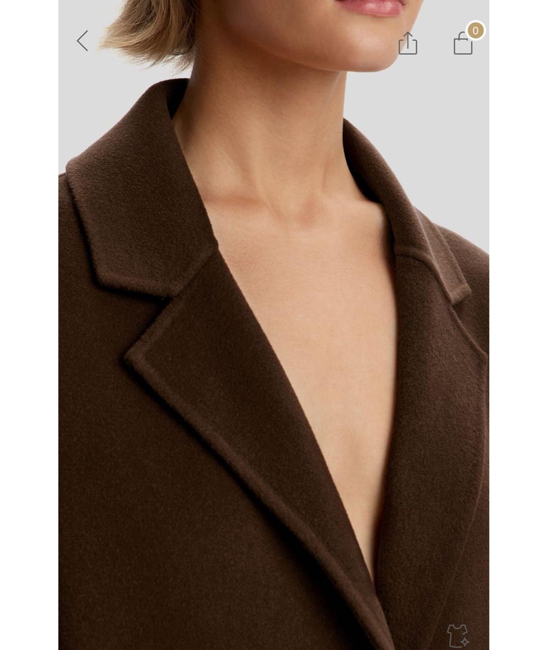 12 STOREEZ Коричневое шерстяное пальто, фото 3