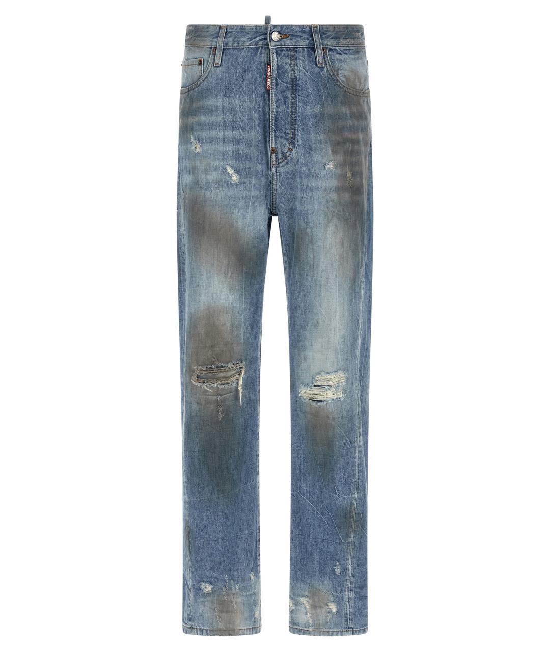 DSQUARED2 Синие хлопковые прямые джинсы, фото 1