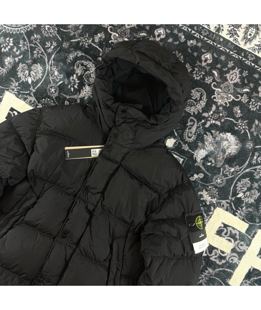STONE ISLAND Черный пуховик, фото 2