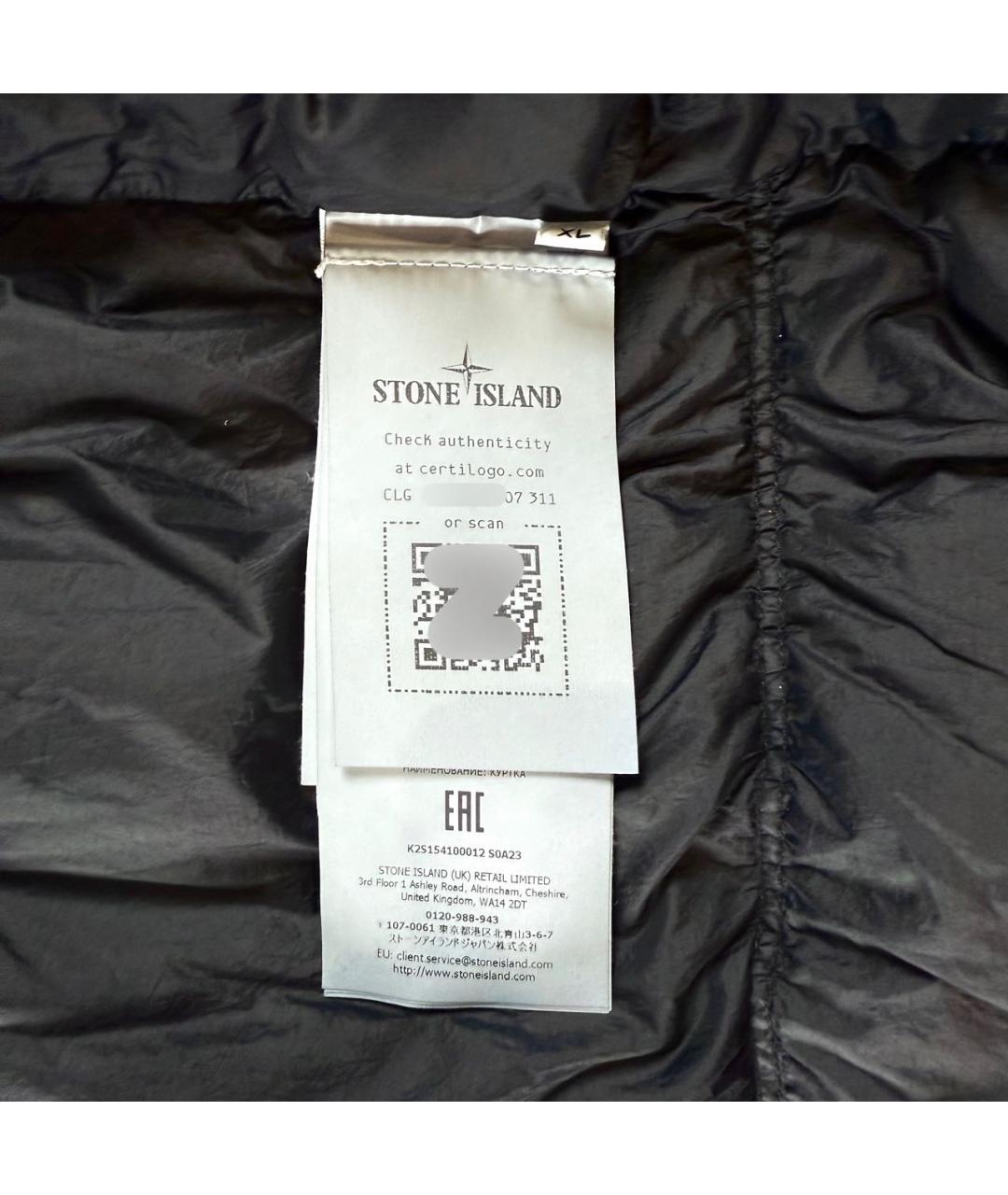 STONE ISLAND Черный пуховик, фото 5