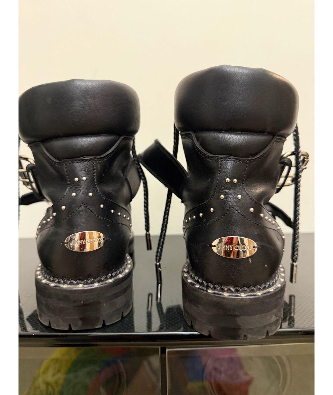 JIMMY CHOO Черные кожаные ботинки, фото 4