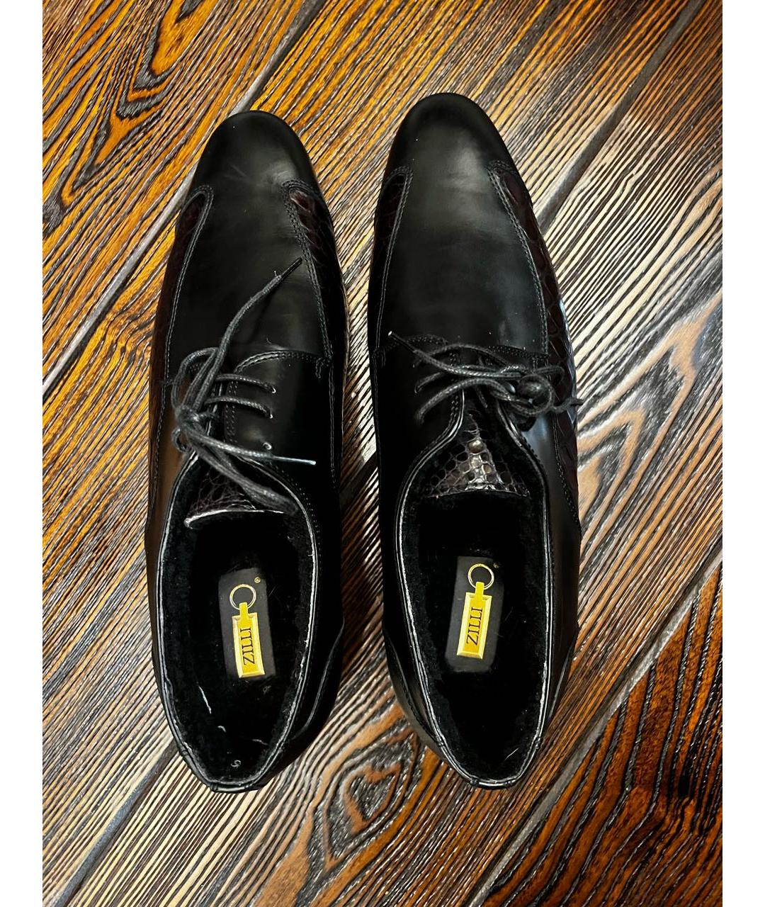 ZILLI Черные кожаные туфли, фото 3