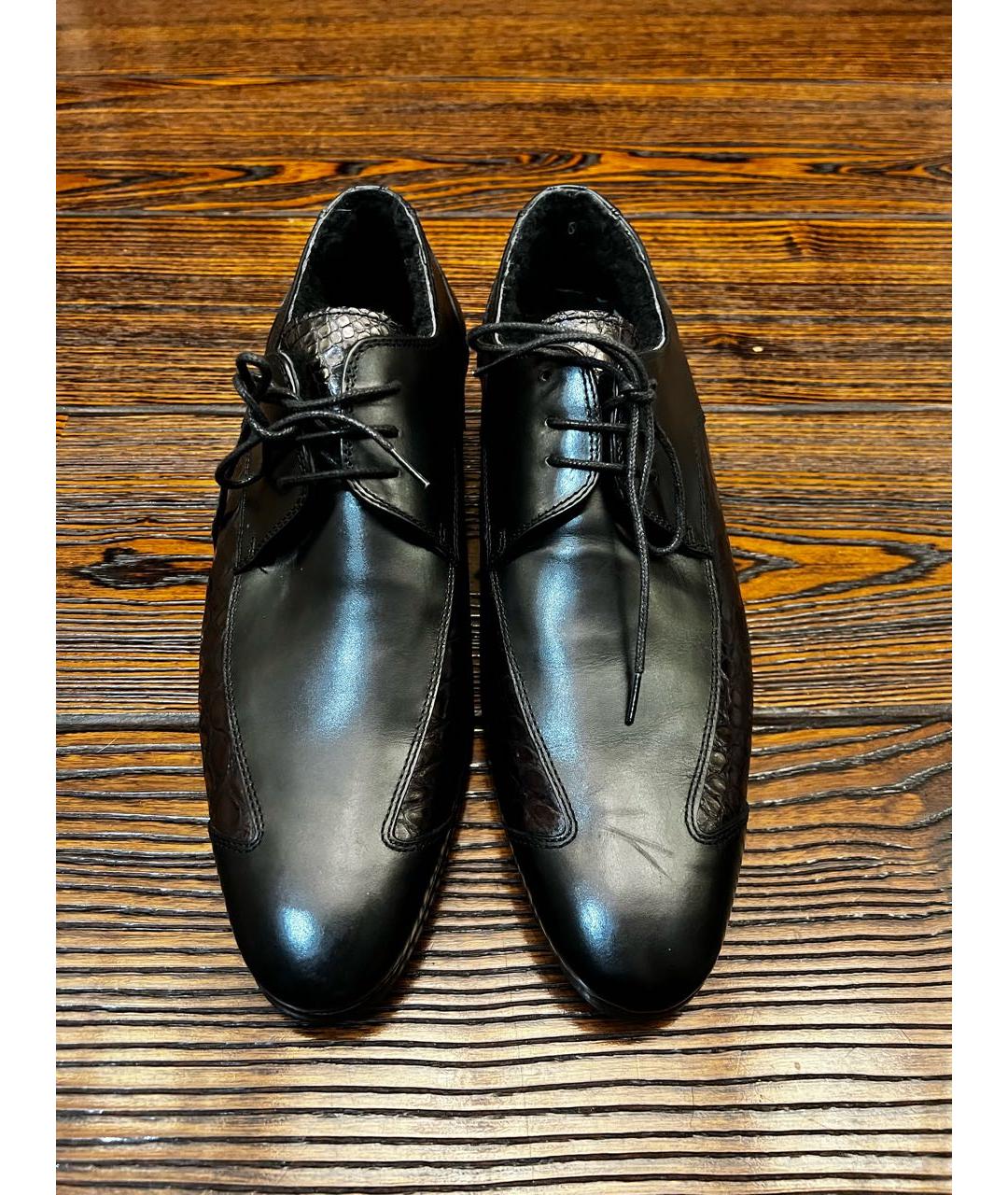 ZILLI Черные кожаные туфли, фото 8