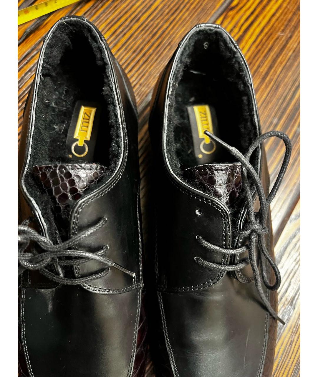 ZILLI Черные кожаные туфли, фото 7