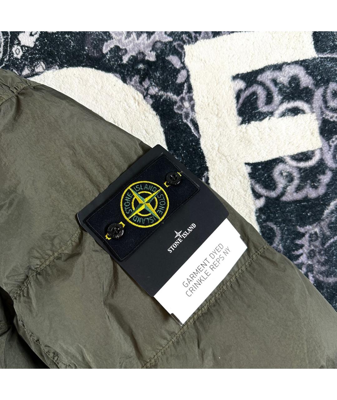 STONE ISLAND Зеленый пуховик, фото 3