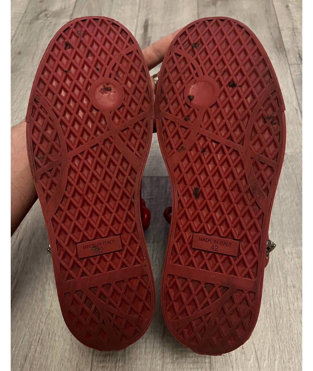 GIUSEPPE ZANOTTI DESIGN Красные кожаные высокие кроссовки / кеды, фото 6