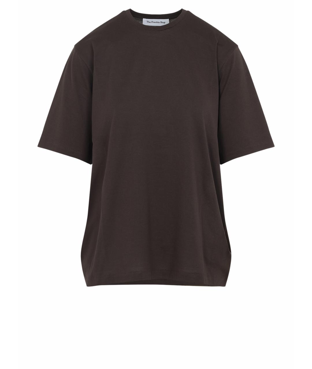 THE FRANKIE SHOP Коричневая хлопковая футболка, фото 1
