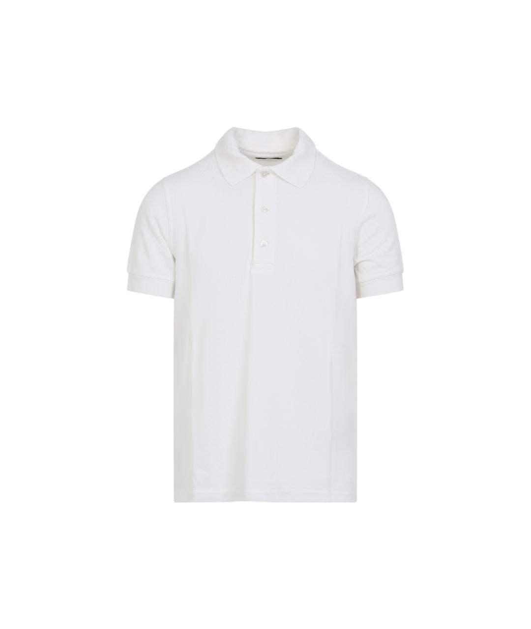 TOM FORD Белое хлопковое поло с коротким рукавом, фото 1