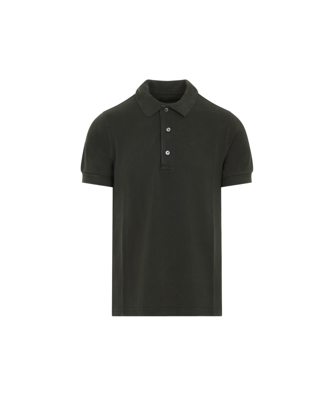 TOM FORD Зеленые хлопковое поло с коротким рукавом, фото 1