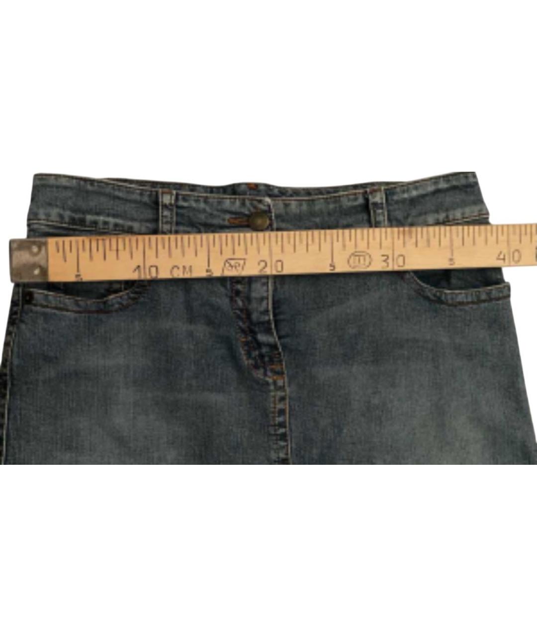 RED VALENTINO Голубая хлопко-эластановая юбка макси, фото 6