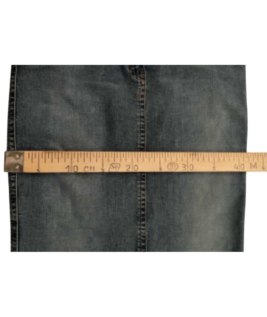 RED VALENTINO Голубая хлопко-эластановая юбка макси, фото 7