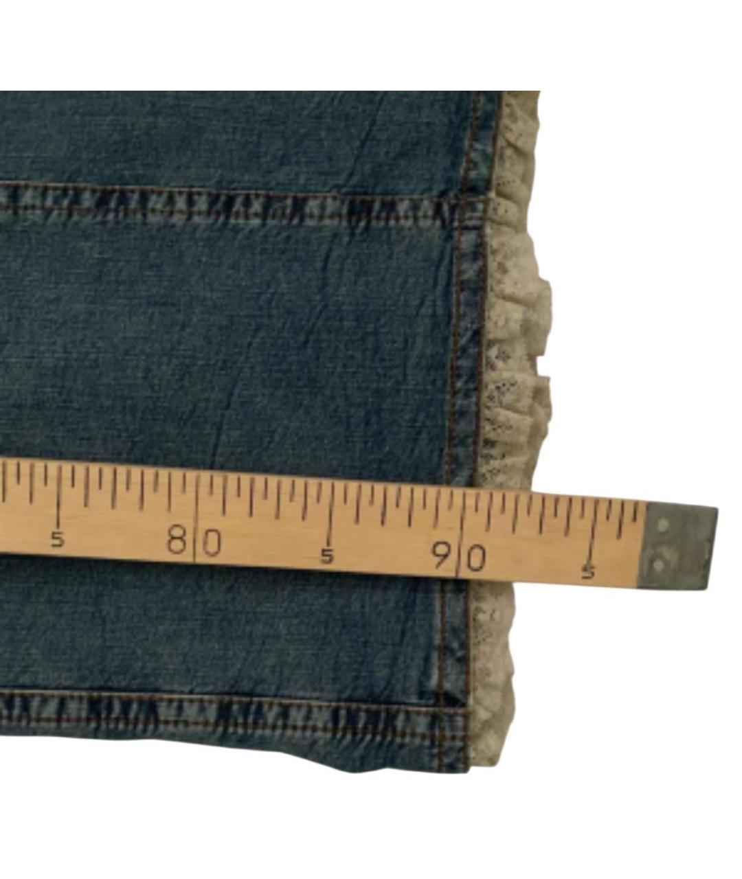 RED VALENTINO Голубая хлопко-эластановая юбка макси, фото 8