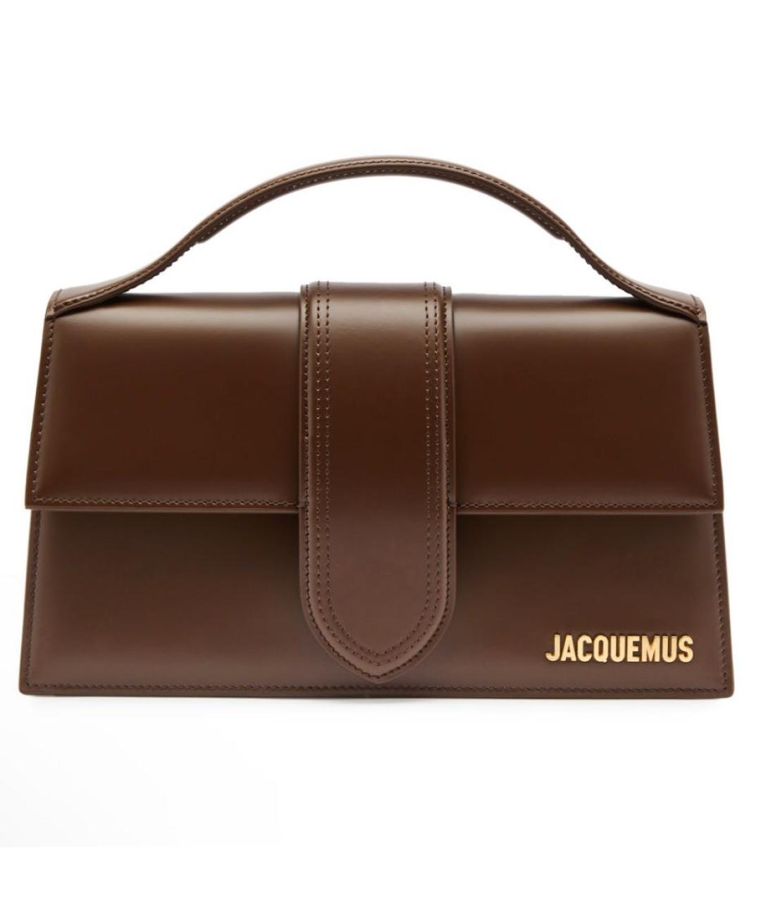 JACQUEMUS Коричневая кожаная сумка через плечо, фото 1