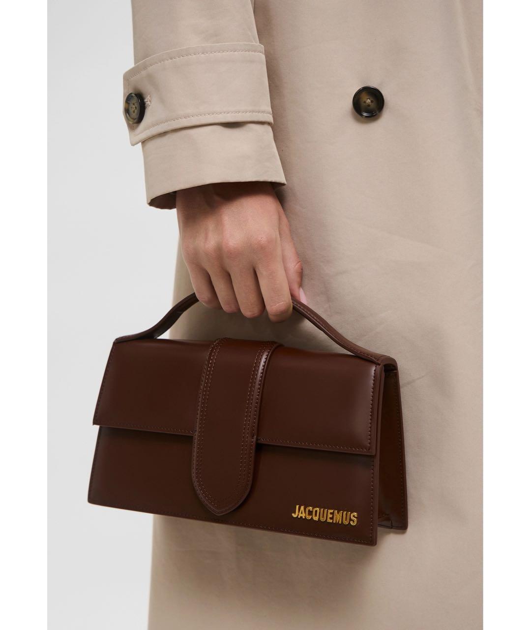 JACQUEMUS Коричневая кожаная сумка через плечо, фото 6