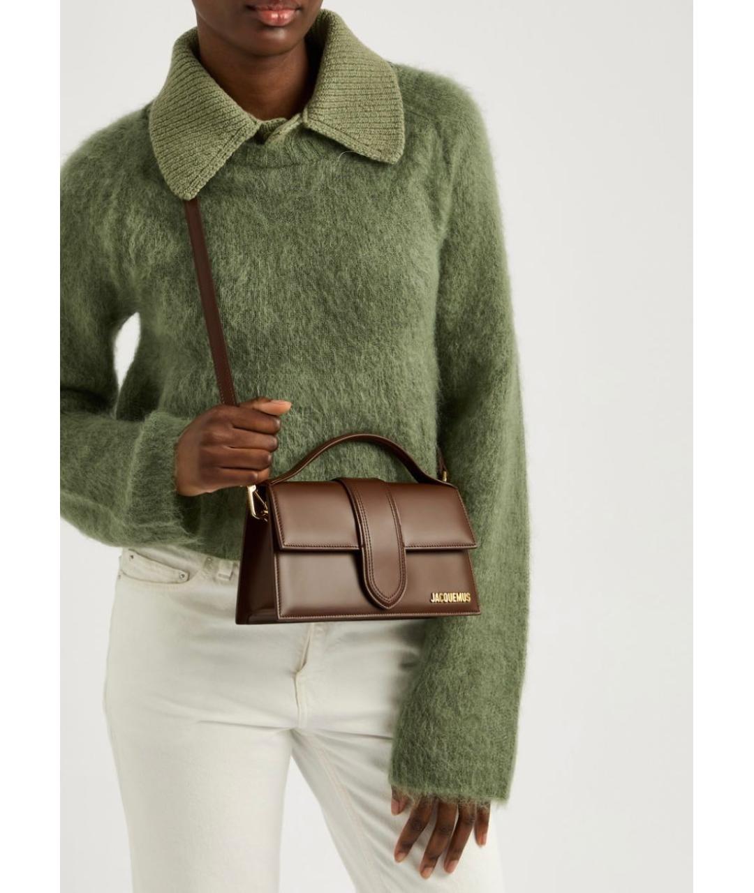 JACQUEMUS Коричневая кожаная сумка через плечо, фото 8