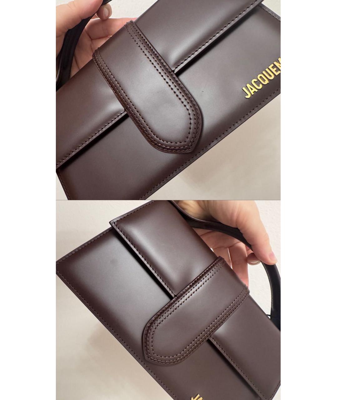 JACQUEMUS Коричневая кожаная сумка через плечо, фото 2