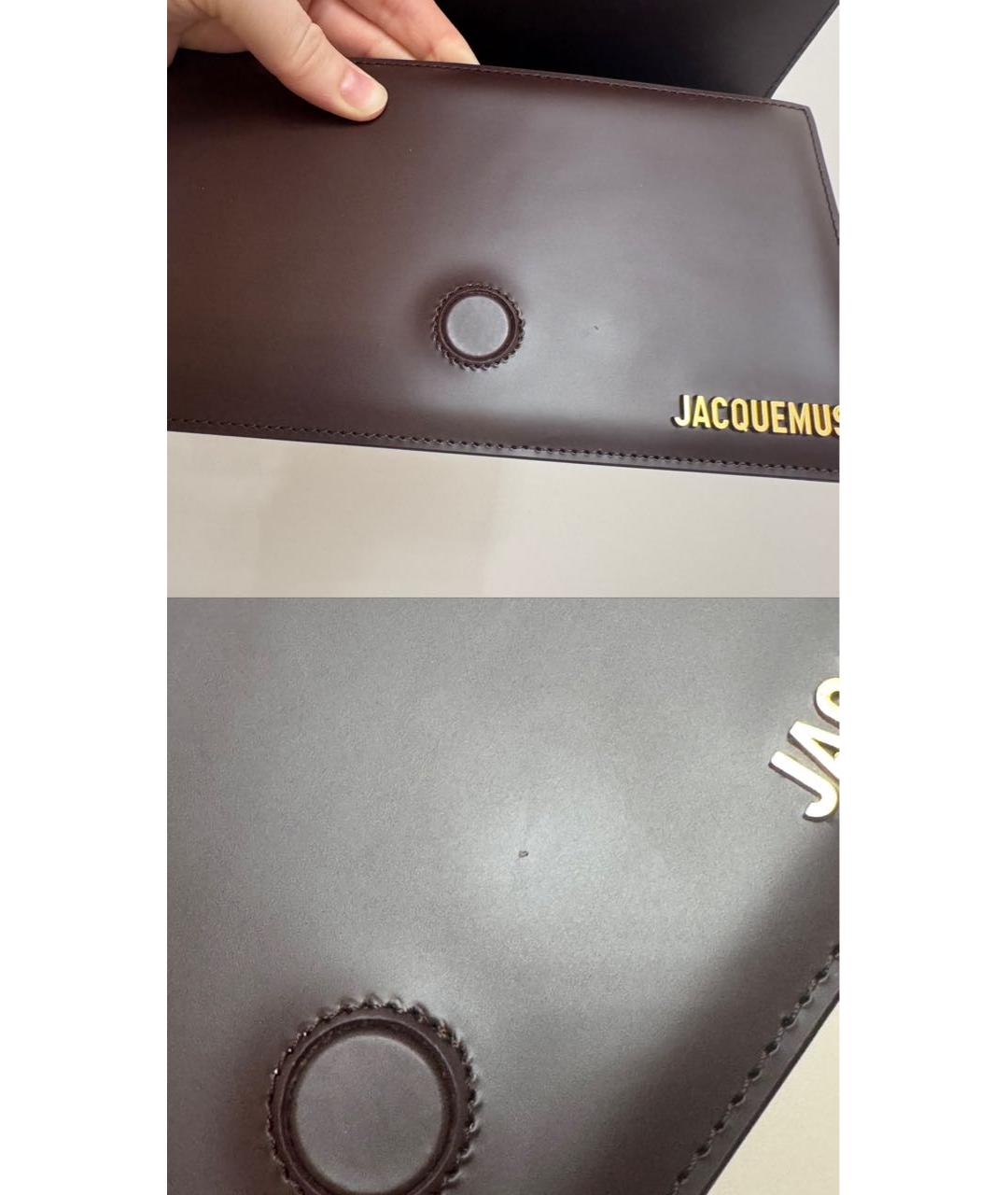 JACQUEMUS Коричневая кожаная сумка через плечо, фото 5