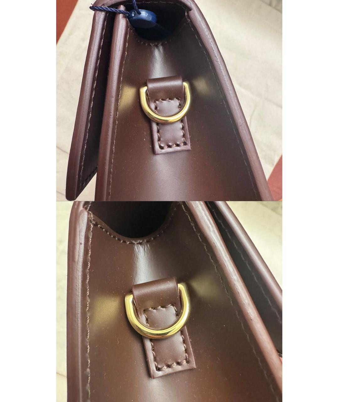 JACQUEMUS Коричневая кожаная сумка через плечо, фото 7