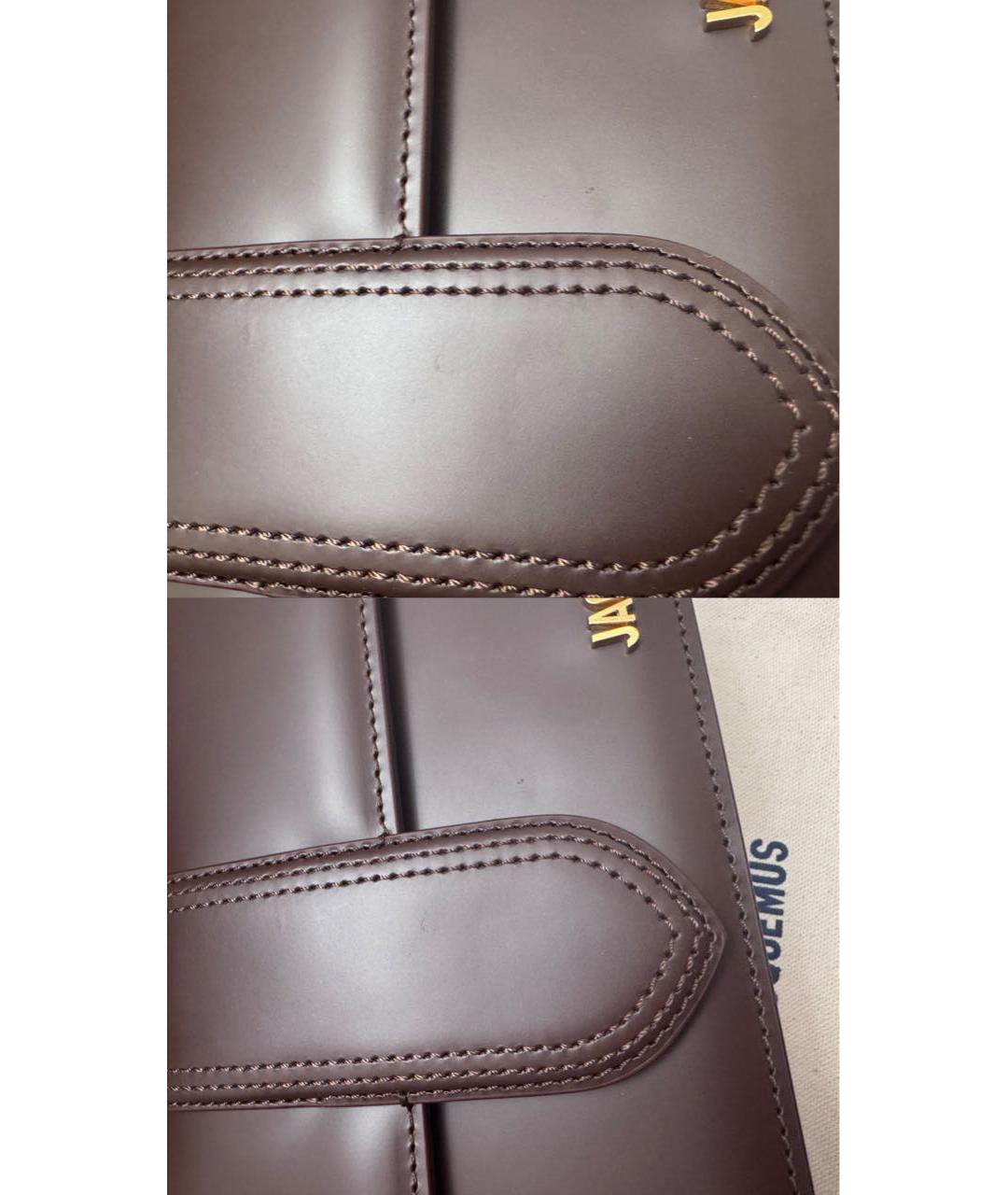 JACQUEMUS Коричневая кожаная сумка через плечо, фото 3