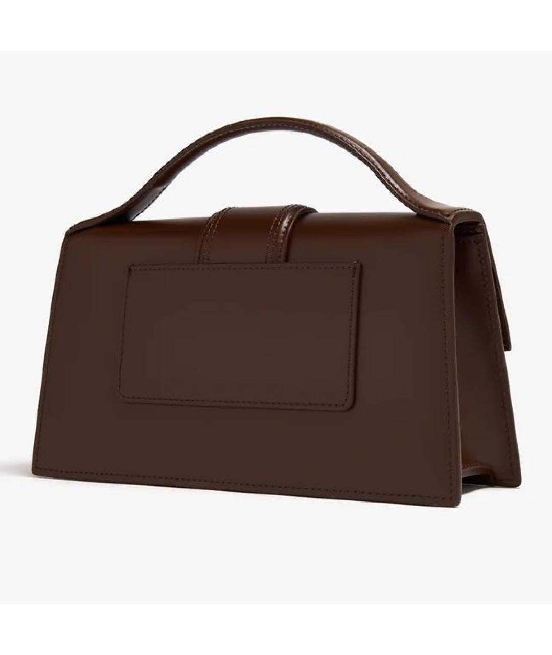 JACQUEMUS Коричневая кожаная сумка через плечо, фото 3