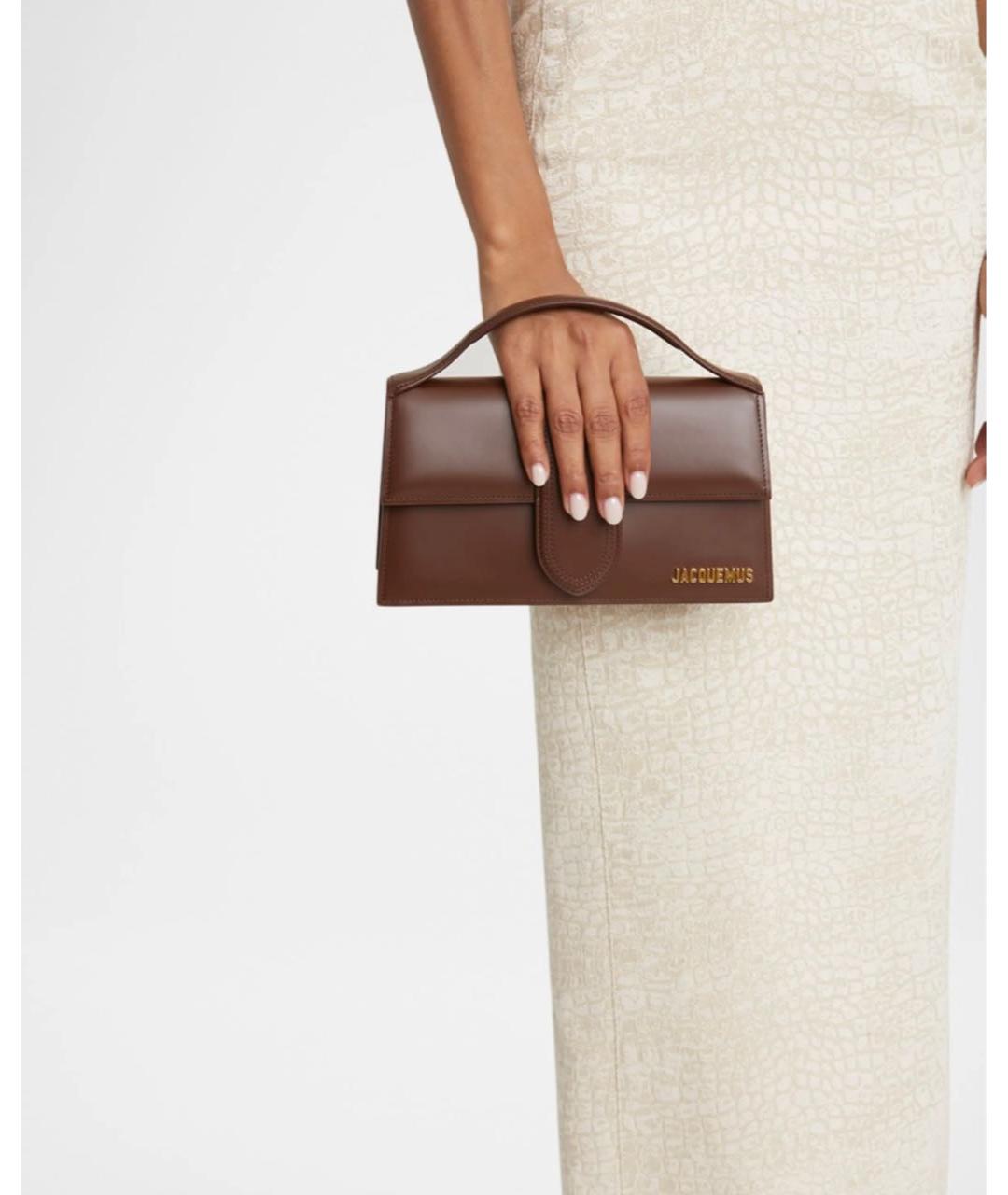 JACQUEMUS Коричневая кожаная сумка через плечо, фото 8