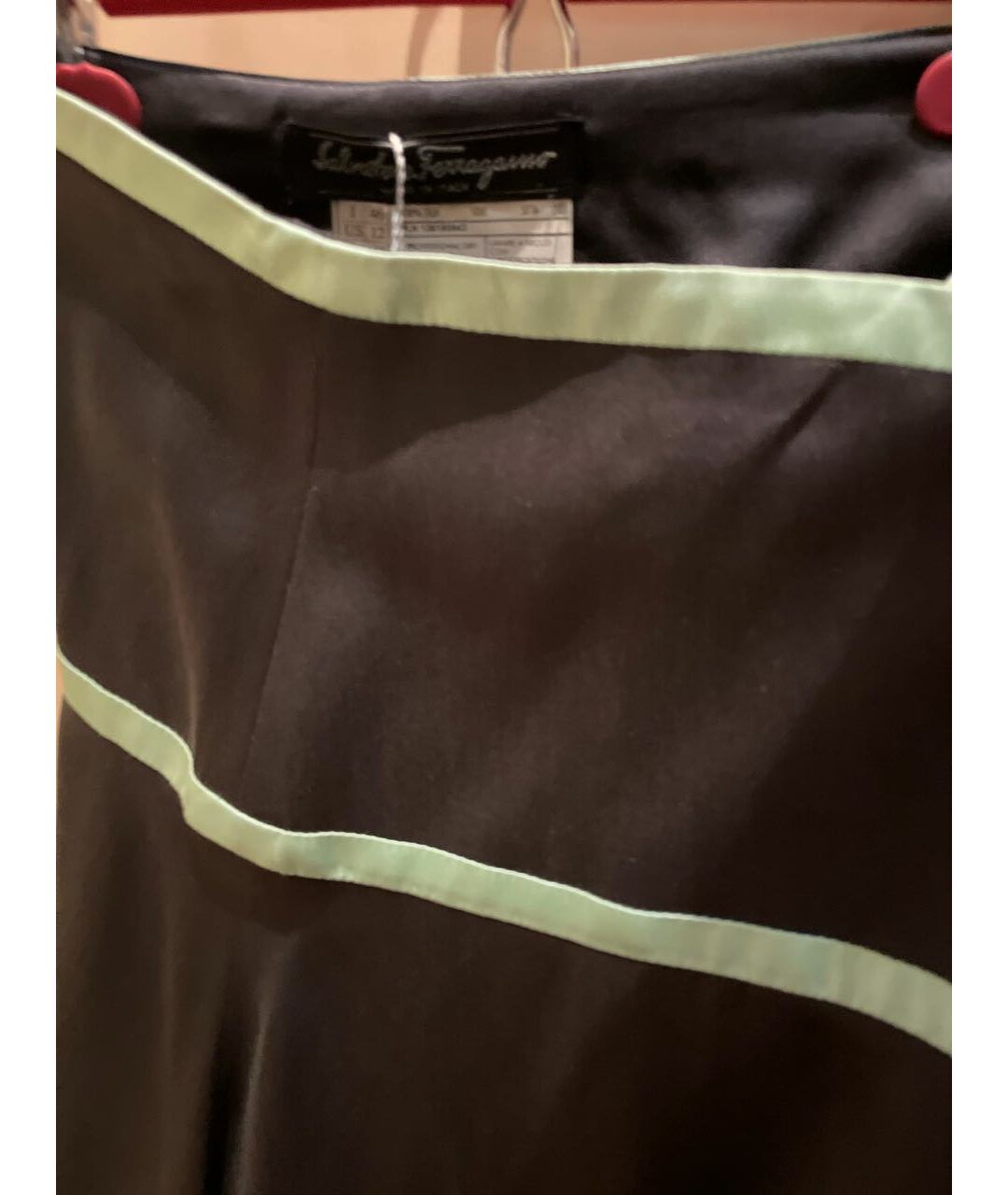 SALVATORE FERRAGAMO Антрацитовая шелковая юбка макси, фото 4