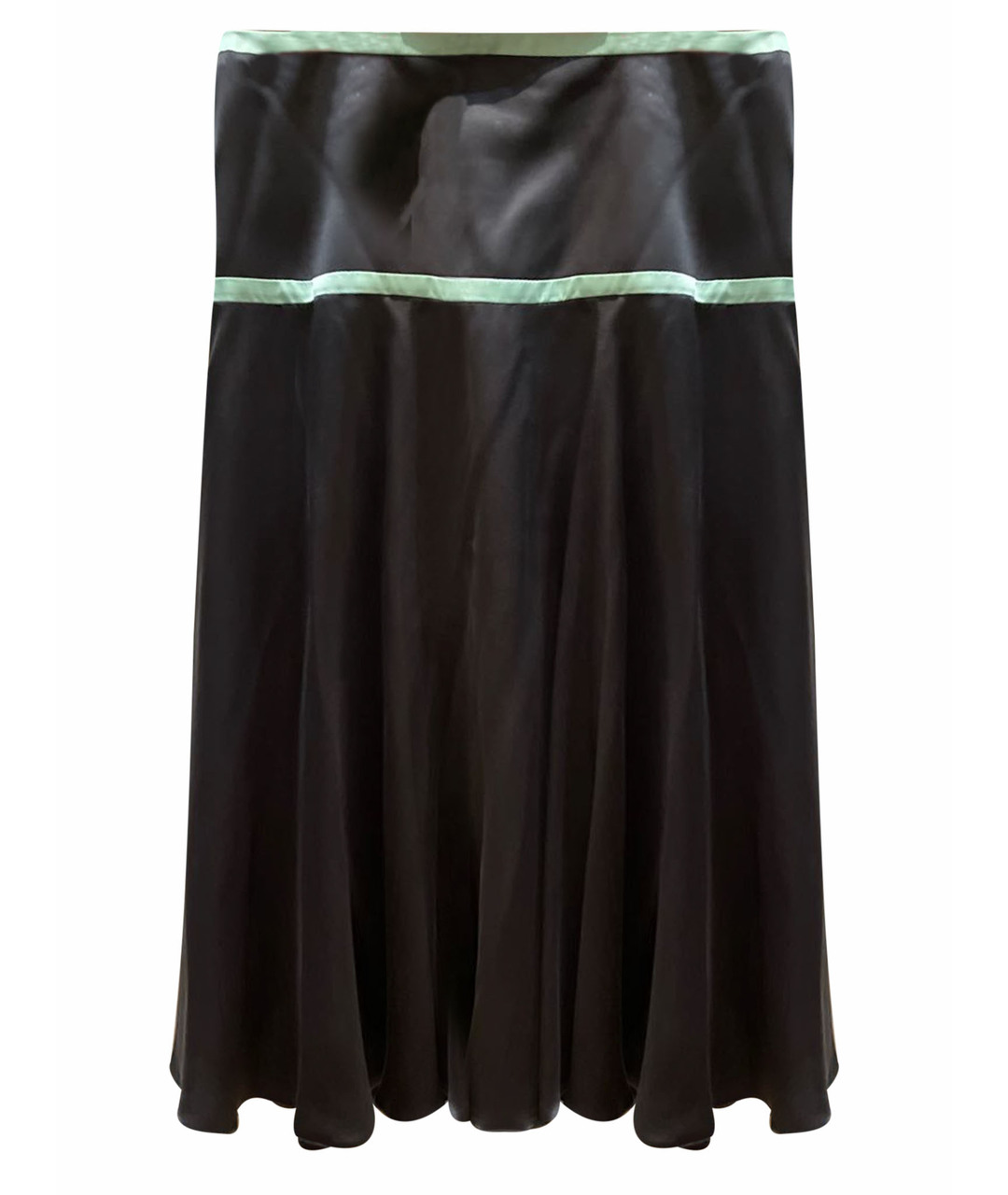 SALVATORE FERRAGAMO Антрацитовая шелковая юбка макси, фото 1