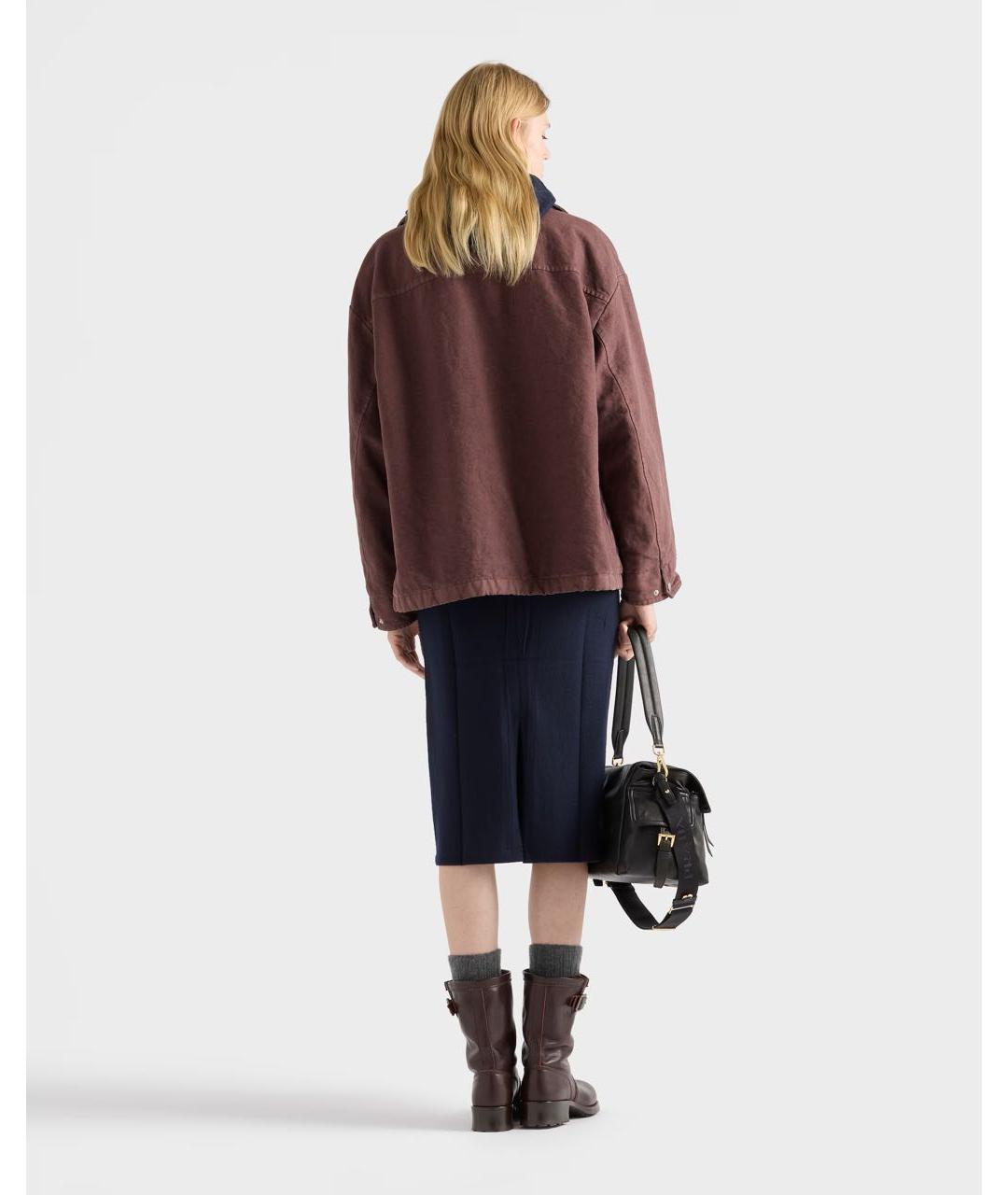 PRADA Бордовая хлопковая куртка, фото 4