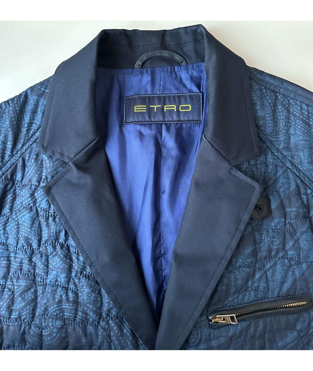 ETRO Темно-синяя полиэстеровая куртка, фото 4