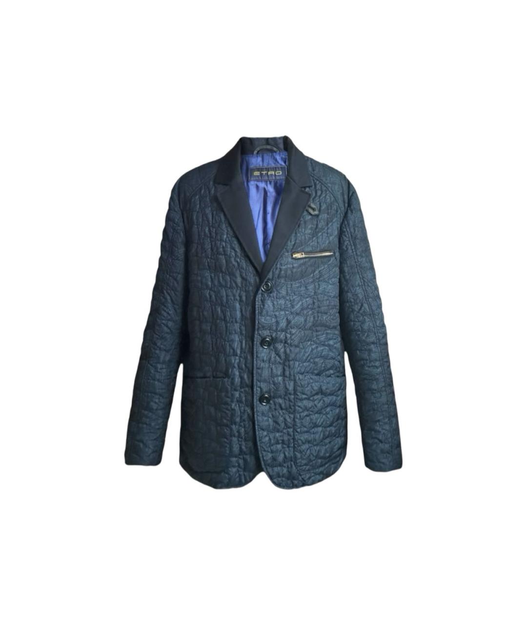 ETRO Темно-синяя полиэстеровая куртка, фото 9