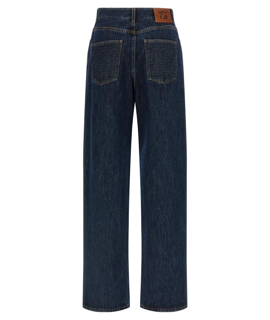 FENDI Синие хлопковые прямые джинсы, фото 2