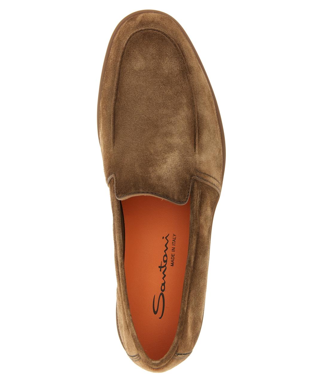 SANTONI Коричневые замшевые лоферы, фото 4